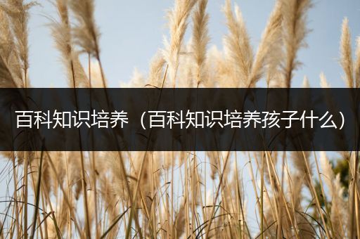 百科知识培养（百科知识培养孩子什么）