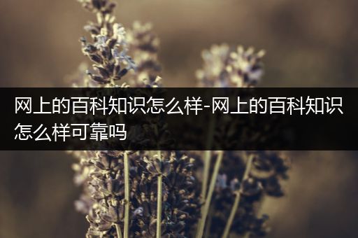 网上的百科知识怎么样-网上的百科知识怎么样可靠吗