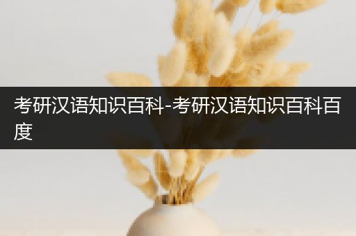 考研汉语知识百科-考研汉语知识百科百度