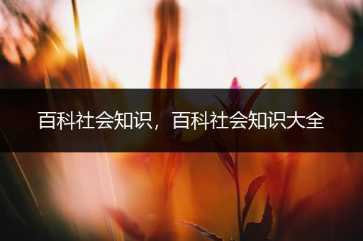 百科社会知识，百科社会知识大全