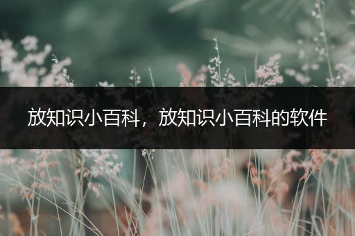 放知识小百科，放知识小百科的软件