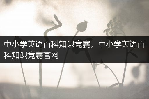 中小学英语百科知识竞赛，中小学英语百科知识竞赛官网