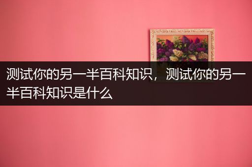 测试你的另一半百科知识，测试你的另一半百科知识是什么