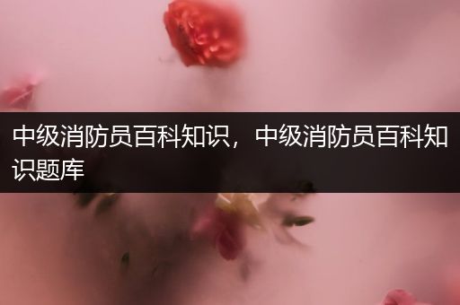 中级消防员百科知识，中级消防员百科知识题库