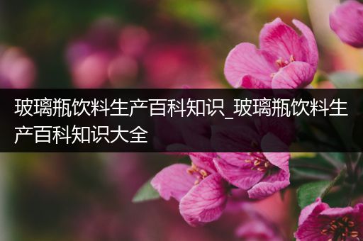玻璃瓶饮料生产百科知识_玻璃瓶饮料生产百科知识大全
