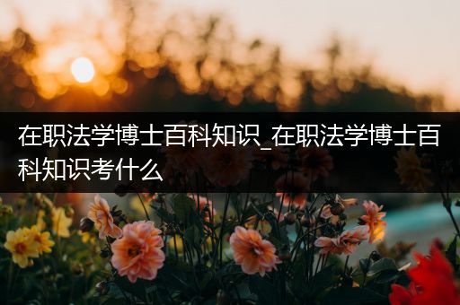 在职法学博士百科知识_在职法学博士百科知识考什么