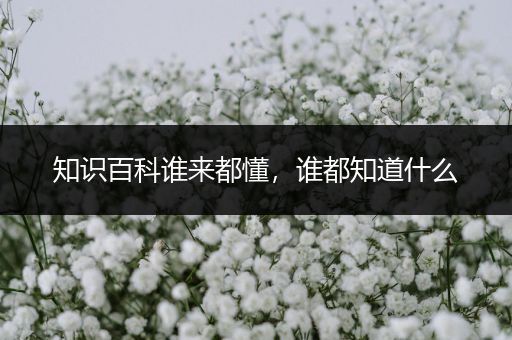 知识百科谁来都懂，谁都知道什么