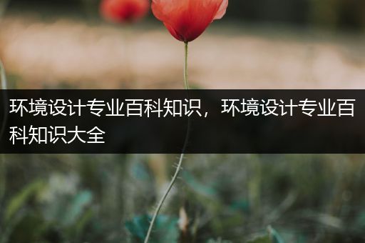 环境设计专业百科知识，环境设计专业百科知识大全