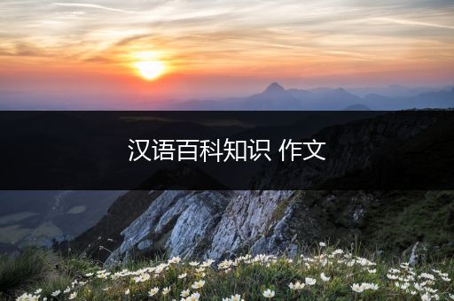 汉语百科知识 作文