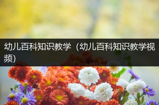 幼儿百科知识教学（幼儿百科知识教学视频）