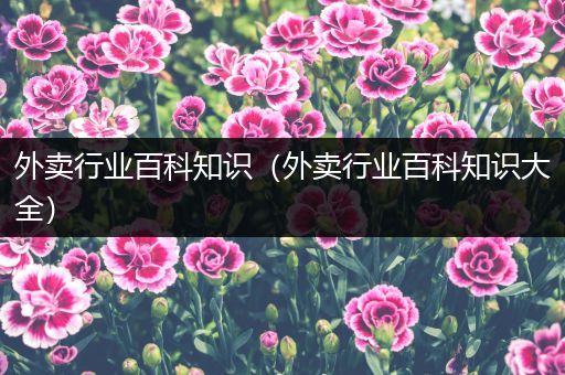 外卖行业百科知识（外卖行业百科知识大全）