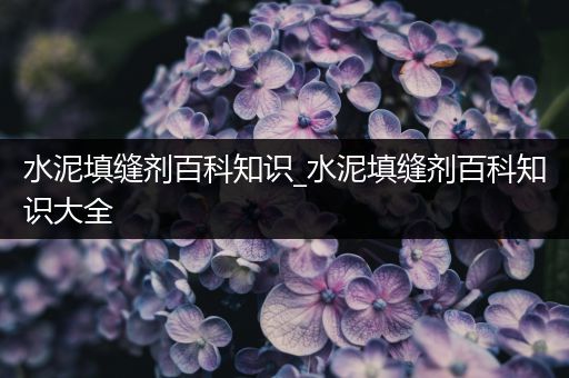 水泥填缝剂百科知识_水泥填缝剂百科知识大全