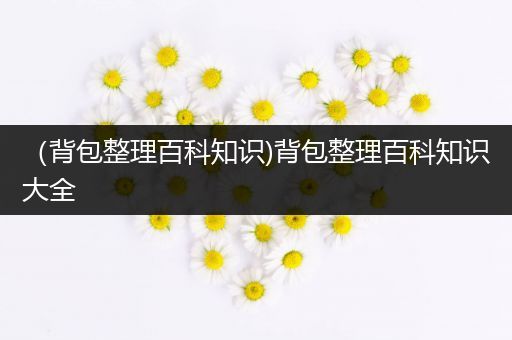（背包整理百科知识)背包整理百科知识大全