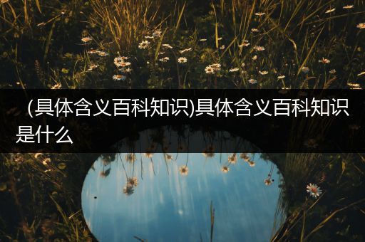（具体含义百科知识)具体含义百科知识是什么