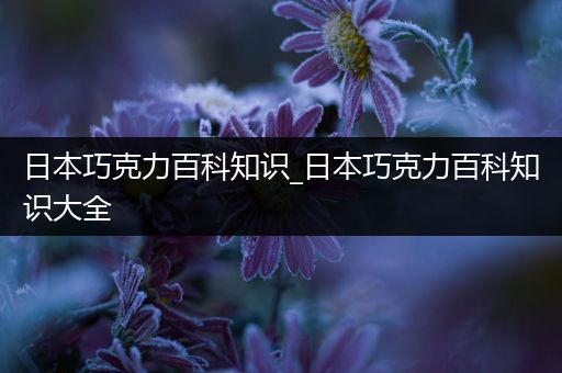 日本巧克力百科知识_日本巧克力百科知识大全