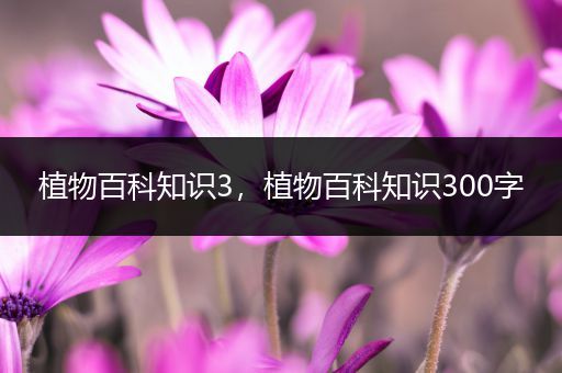 植物百科知识3，植物百科知识300字