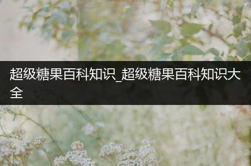 超级糖果百科知识_超级糖果百科知识大全