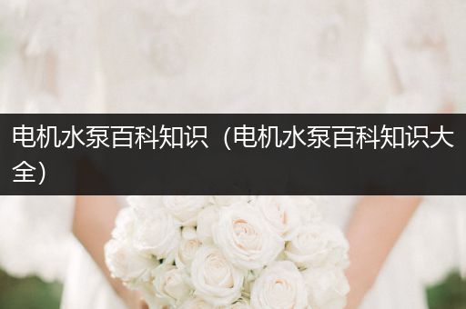 电机水泵百科知识（电机水泵百科知识大全）