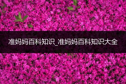 准妈妈百科知识_准妈妈百科知识大全