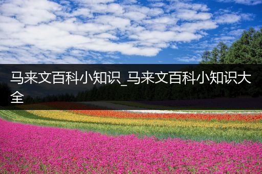 马来文百科小知识_马来文百科小知识大全