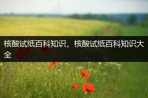 核酸试纸百科知识，核酸试纸百科知识大全