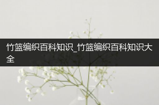 竹篮编织百科知识_竹篮编织百科知识大全