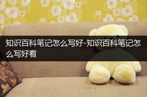 知识百科笔记怎么写好-知识百科笔记怎么写好看
