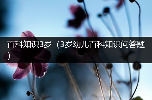 百科知识3岁（3岁幼儿百科知识问答题）