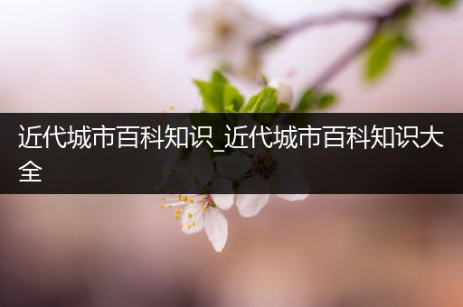 近代城市百科知识_近代城市百科知识大全