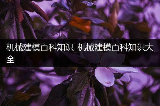 机械建模百科知识_机械建模百科知识大全