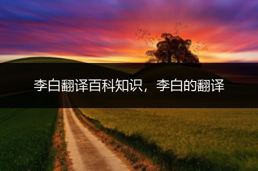 李白翻译百科知识，李白的翻译