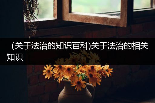 （关于法治的知识百科)关于法治的相关知识