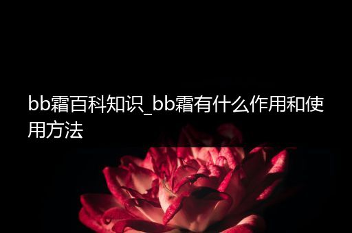 bb霜百科知识_bb霜有什么作用和使用方法
