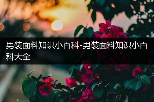 男装面料知识小百科-男装面料知识小百科大全