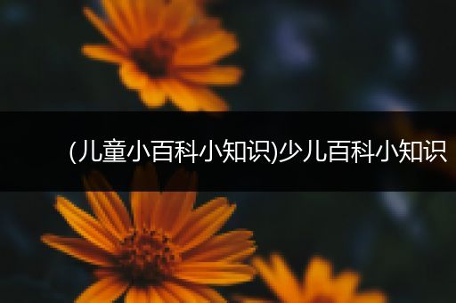（儿童小百科小知识)少儿百科小知识