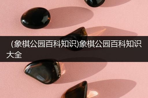（象棋公园百科知识)象棋公园百科知识大全