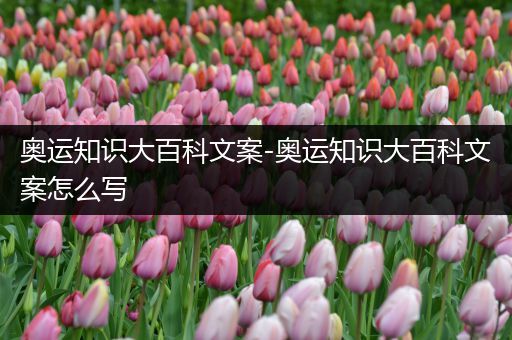 奥运知识大百科文案-奥运知识大百科文案怎么写