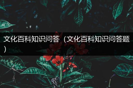 文化百科知识问答（文化百科知识问答题）