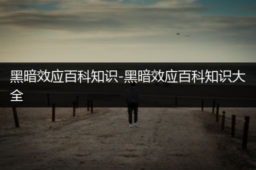 黑暗效应百科知识-黑暗效应百科知识大全