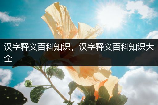 汉字释义百科知识，汉字释义百科知识大全