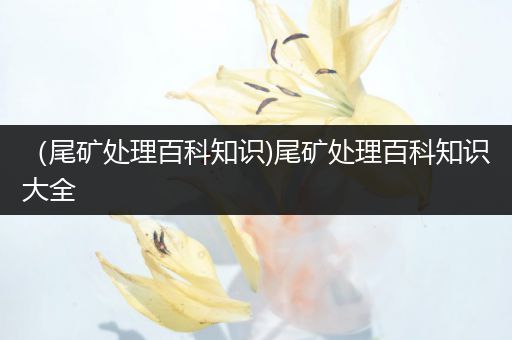 （尾矿处理百科知识)尾矿处理百科知识大全