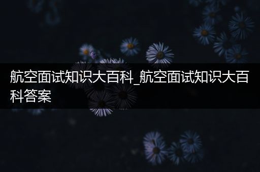 航空面试知识大百科_航空面试知识大百科答案