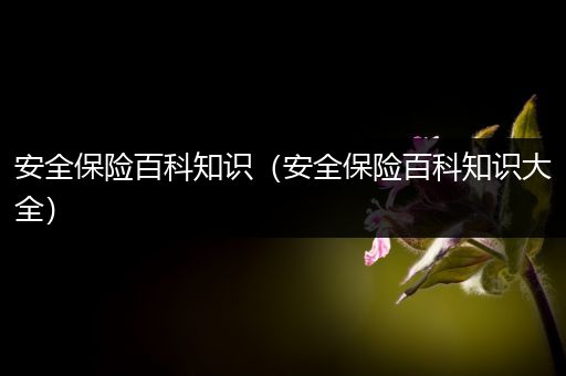 安全保险百科知识（安全保险百科知识大全）