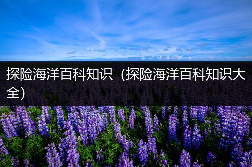 探险海洋百科知识（探险海洋百科知识大全）
