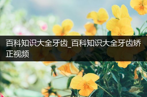 百科知识大全牙齿_百科知识大全牙齿矫正视频