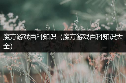 魔方游戏百科知识（魔方游戏百科知识大全）