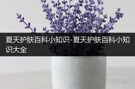 夏天护肤百科小知识-夏天护肤百科小知识大全