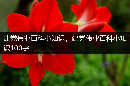 建党伟业百科小知识，建党伟业百科小知识100字