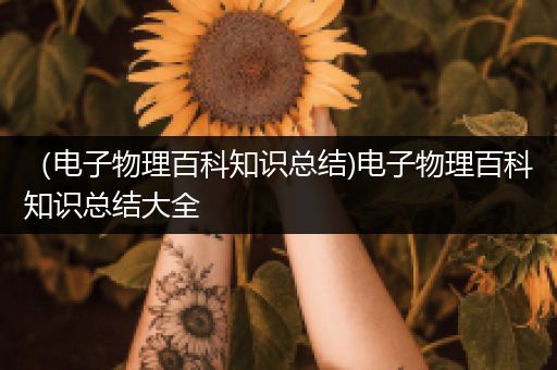 （电子物理百科知识总结)电子物理百科知识总结大全