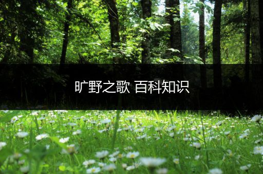 旷野之歌 百科知识